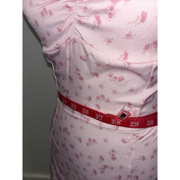 Maxi Dress Sz Sm Floral Pink Peasant Boho Festival Beach Y2K Smocked Cottagecore - Picture 13 of 15